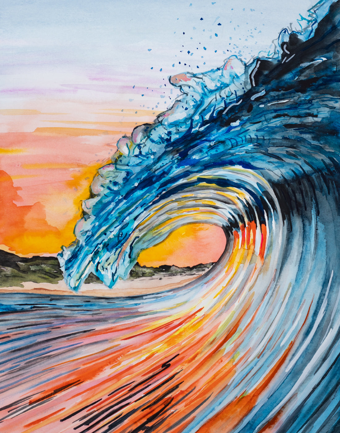 Print: (11x14") "Sunset Wave"