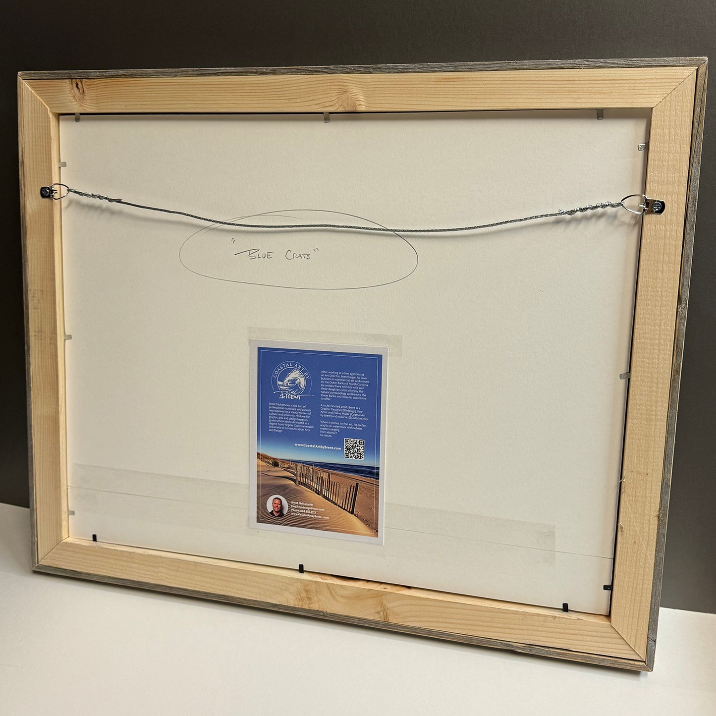 16" x 20" Framed Print: "Blue Crab" with Raleigh Frame