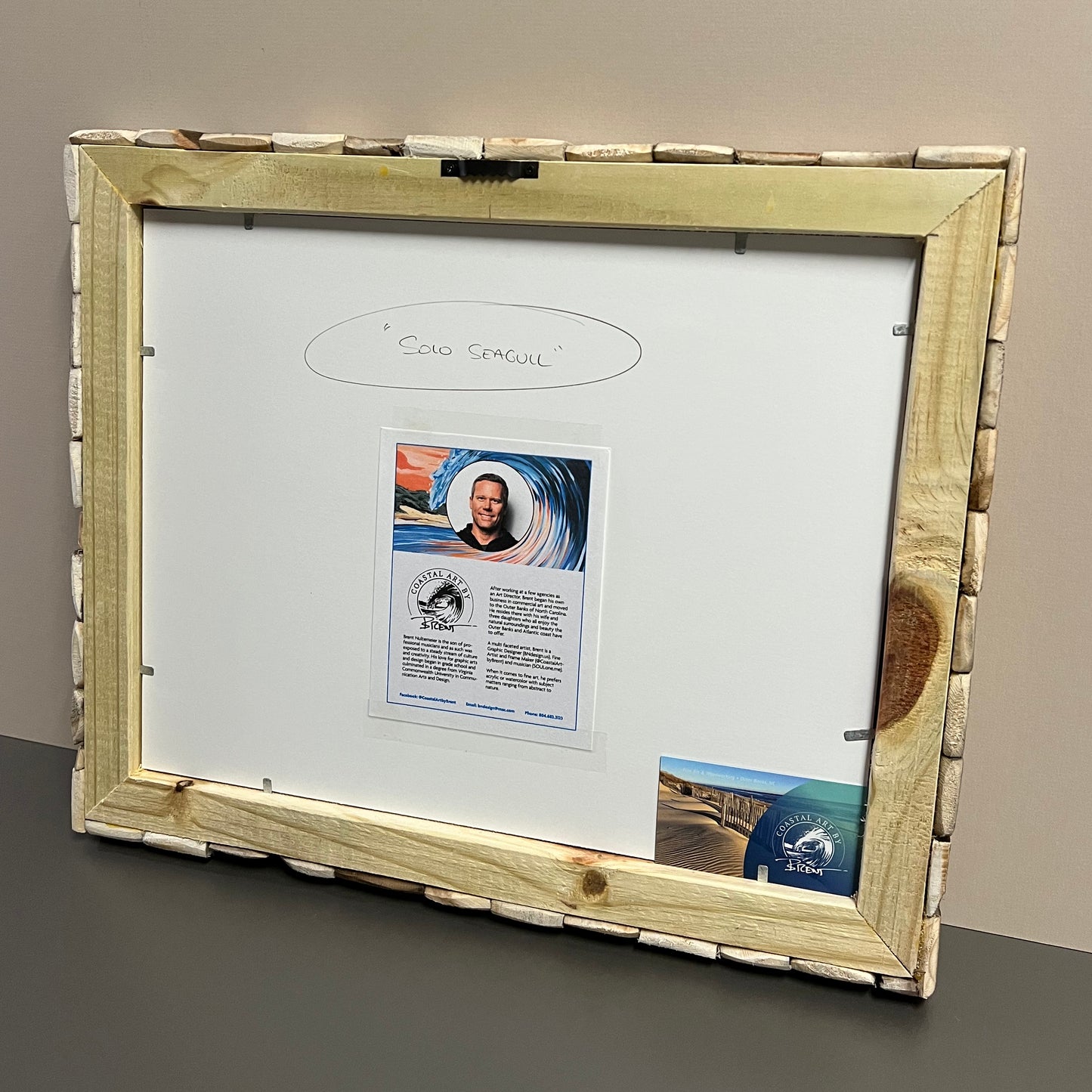 11" x 14" Framed Print: "Solo Seagull"