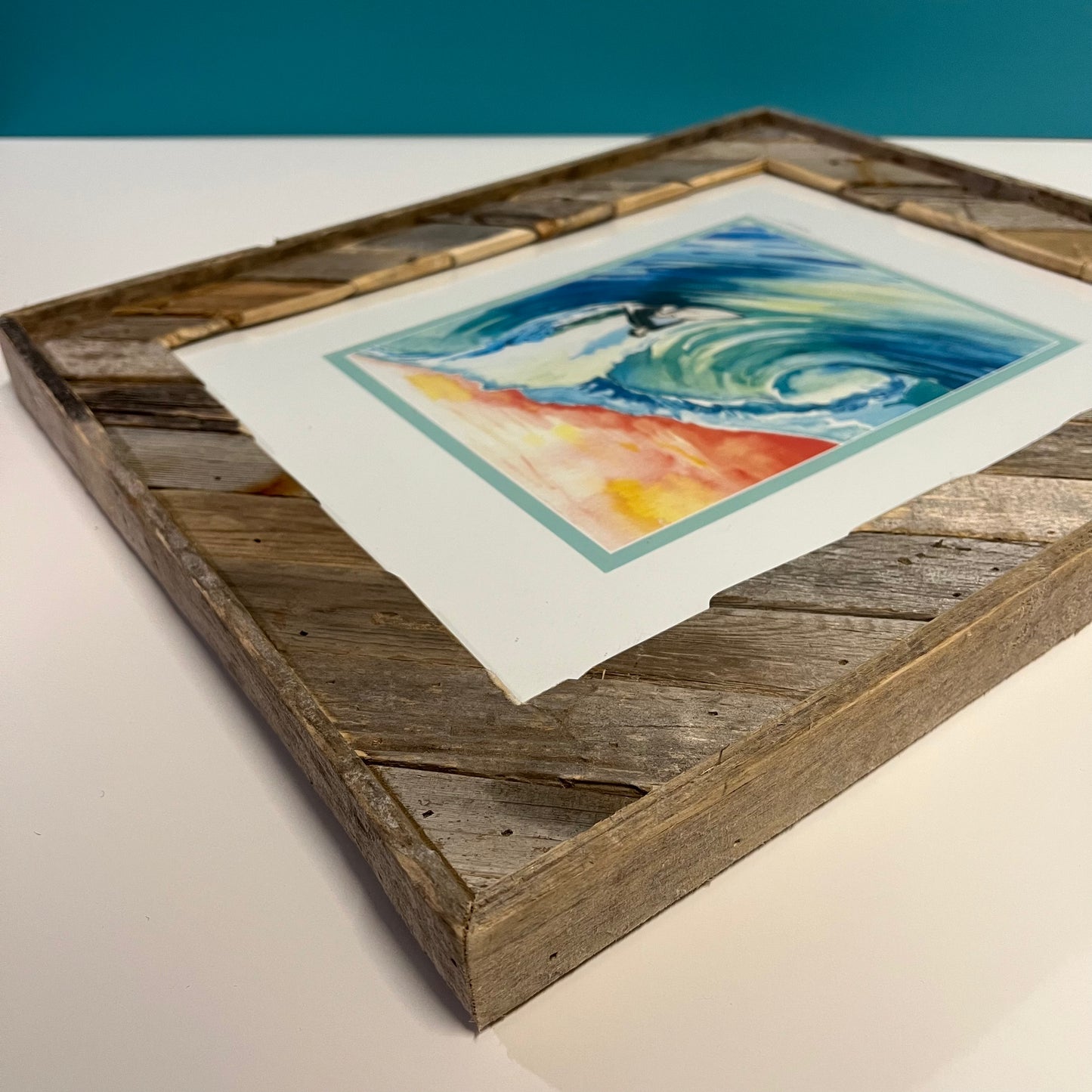 11" x 14" Framed Print: "Surfer Committed"