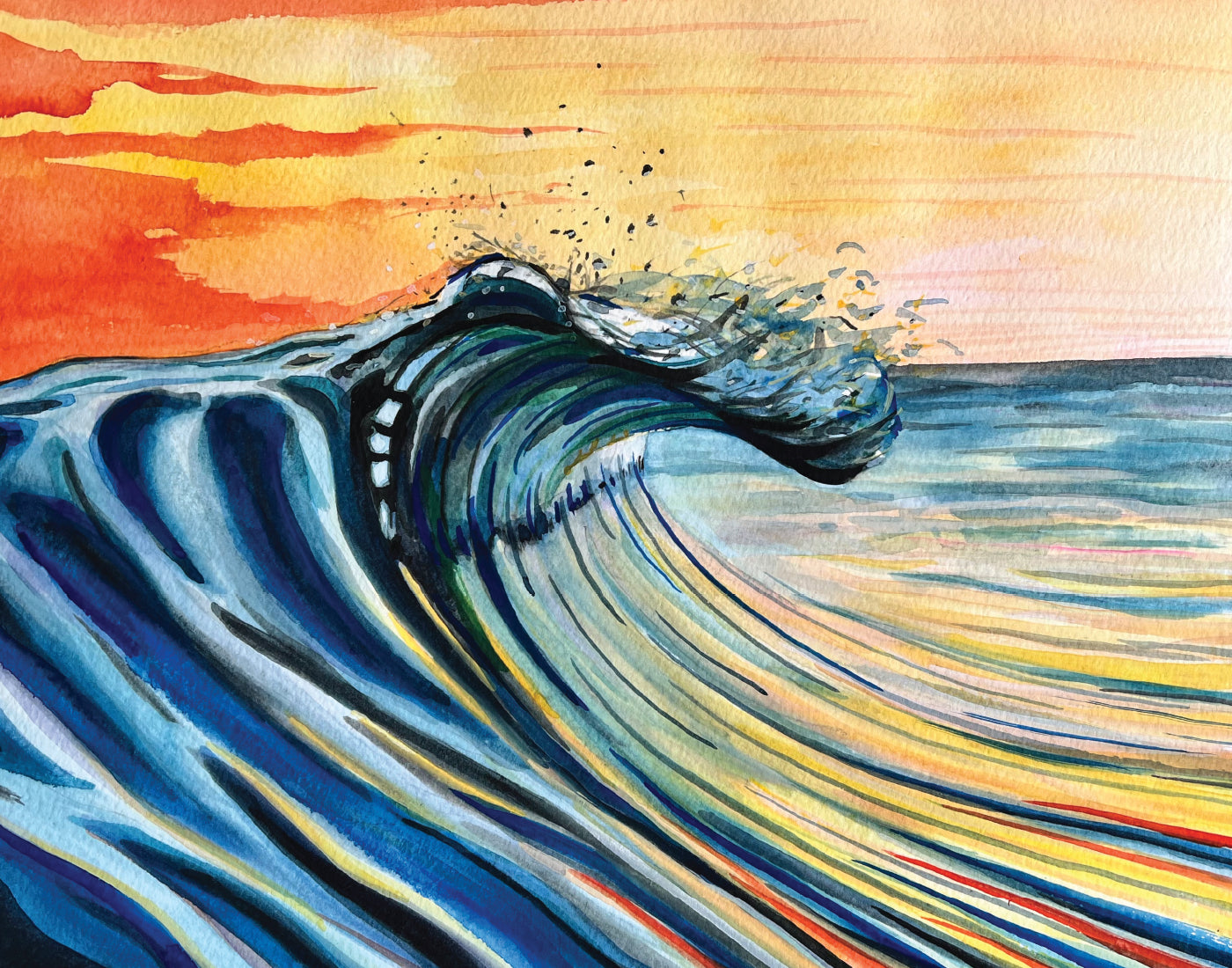 Print: (11x14") "Orange Wave"