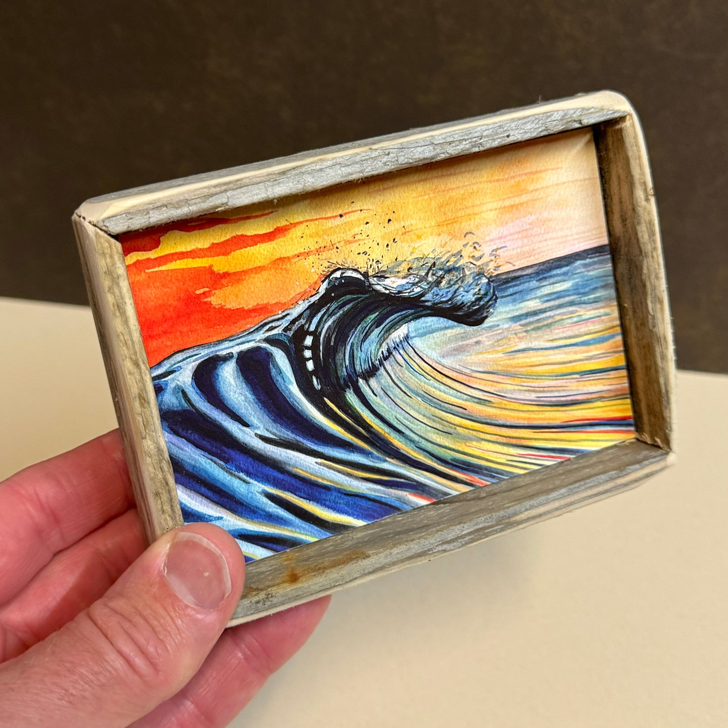 Box Frame Mini - Medium "Orange Wave"