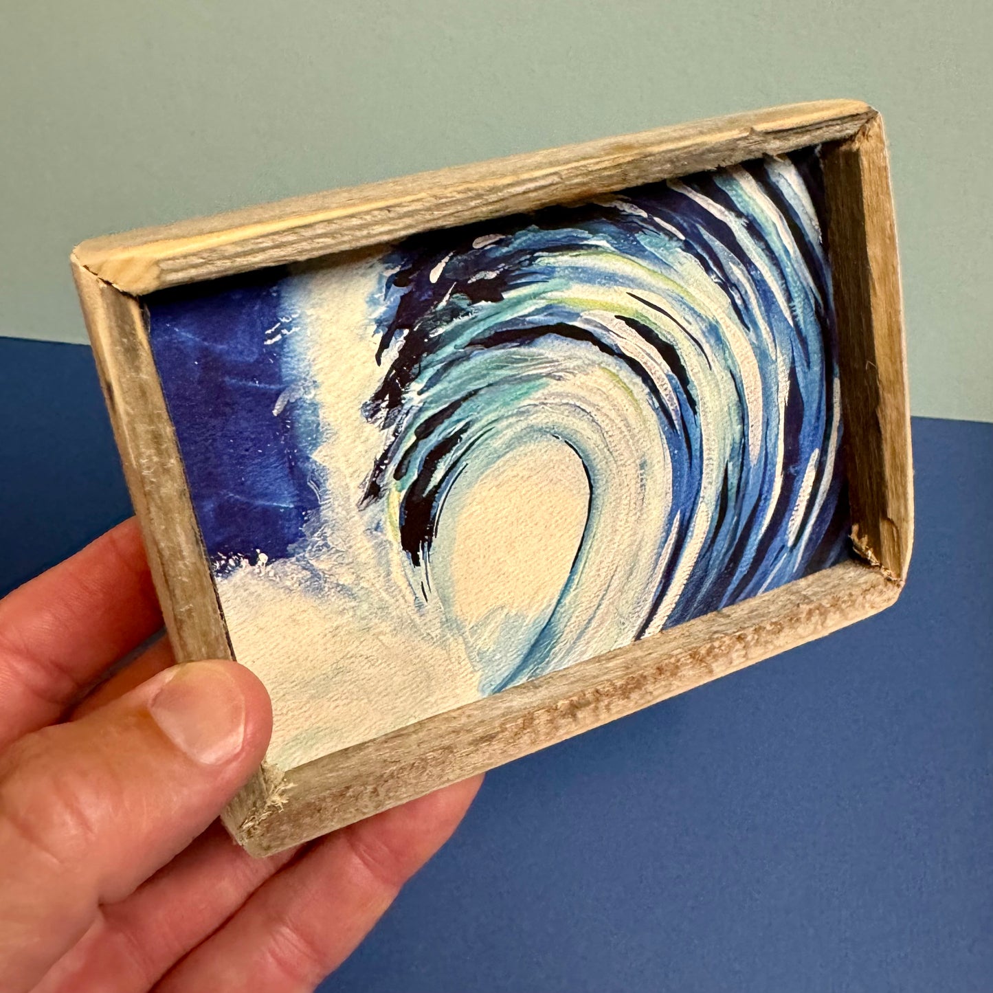 Box Frame Mini - Medium "Tall Blue Wave"