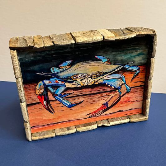 Box Frame Mini - Large: "Blue Crab"