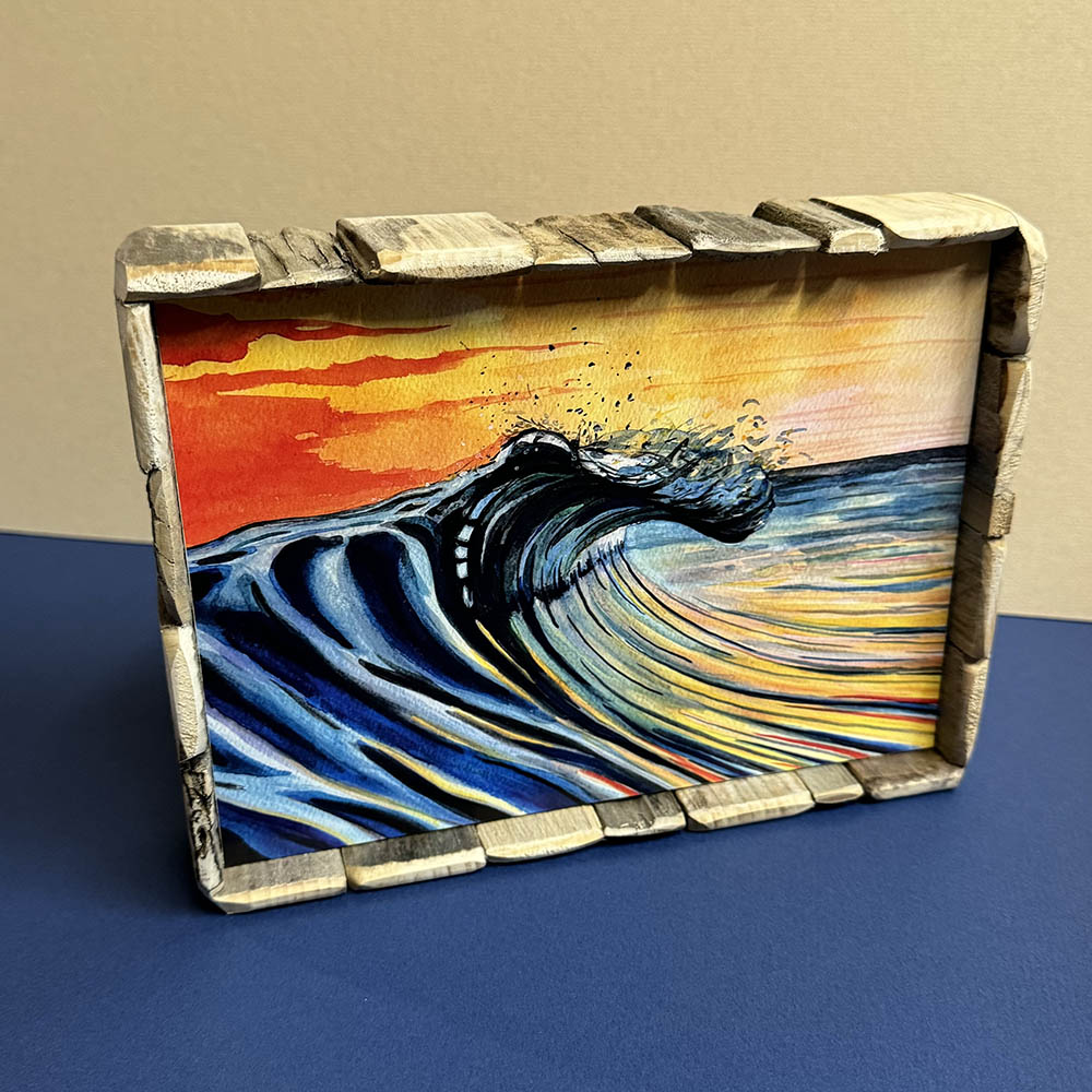 Box Frame Mini - Large: "Orange Wave"