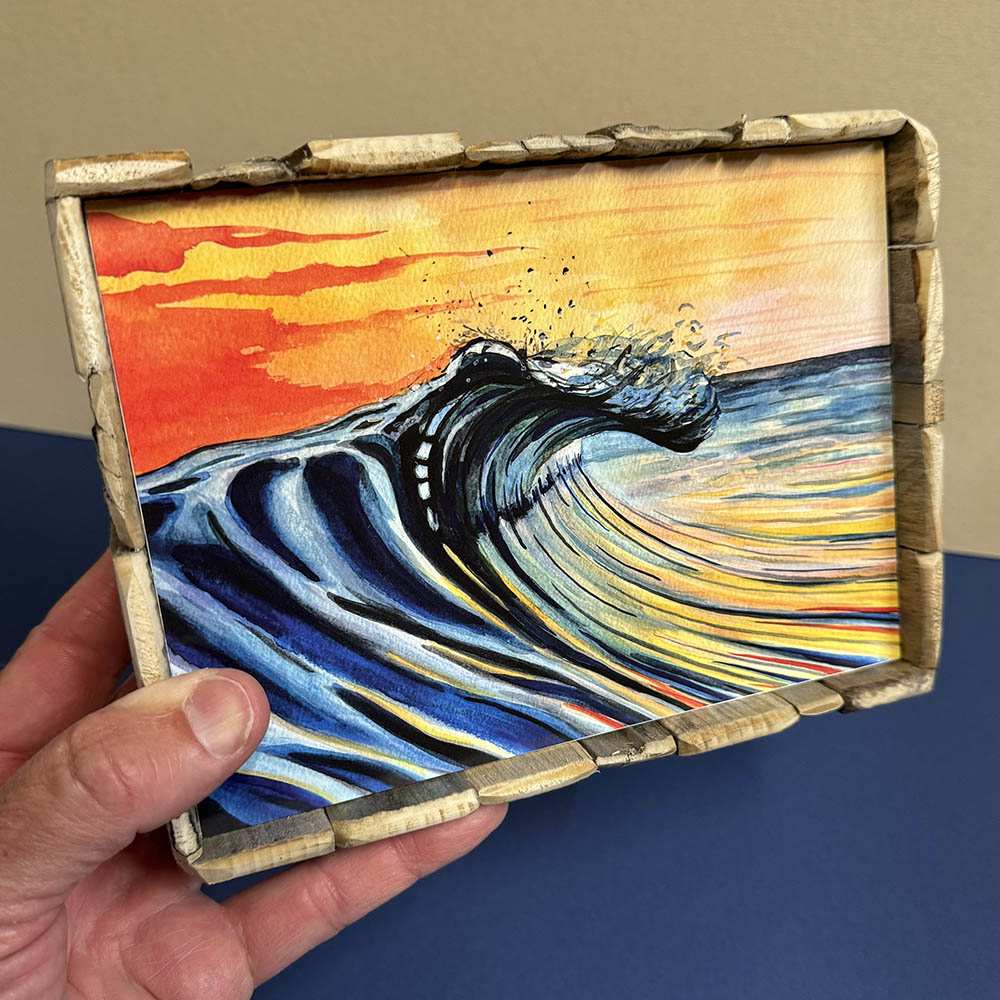 Box Frame Mini - Large: "Orange Wave"