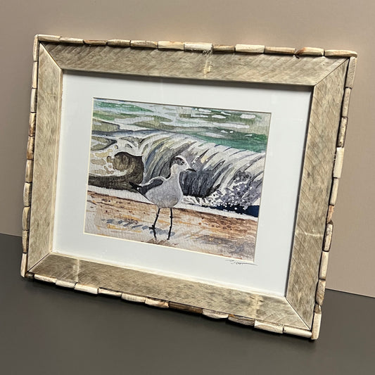 11" x 14" Framed Print: "Solo Seagull"