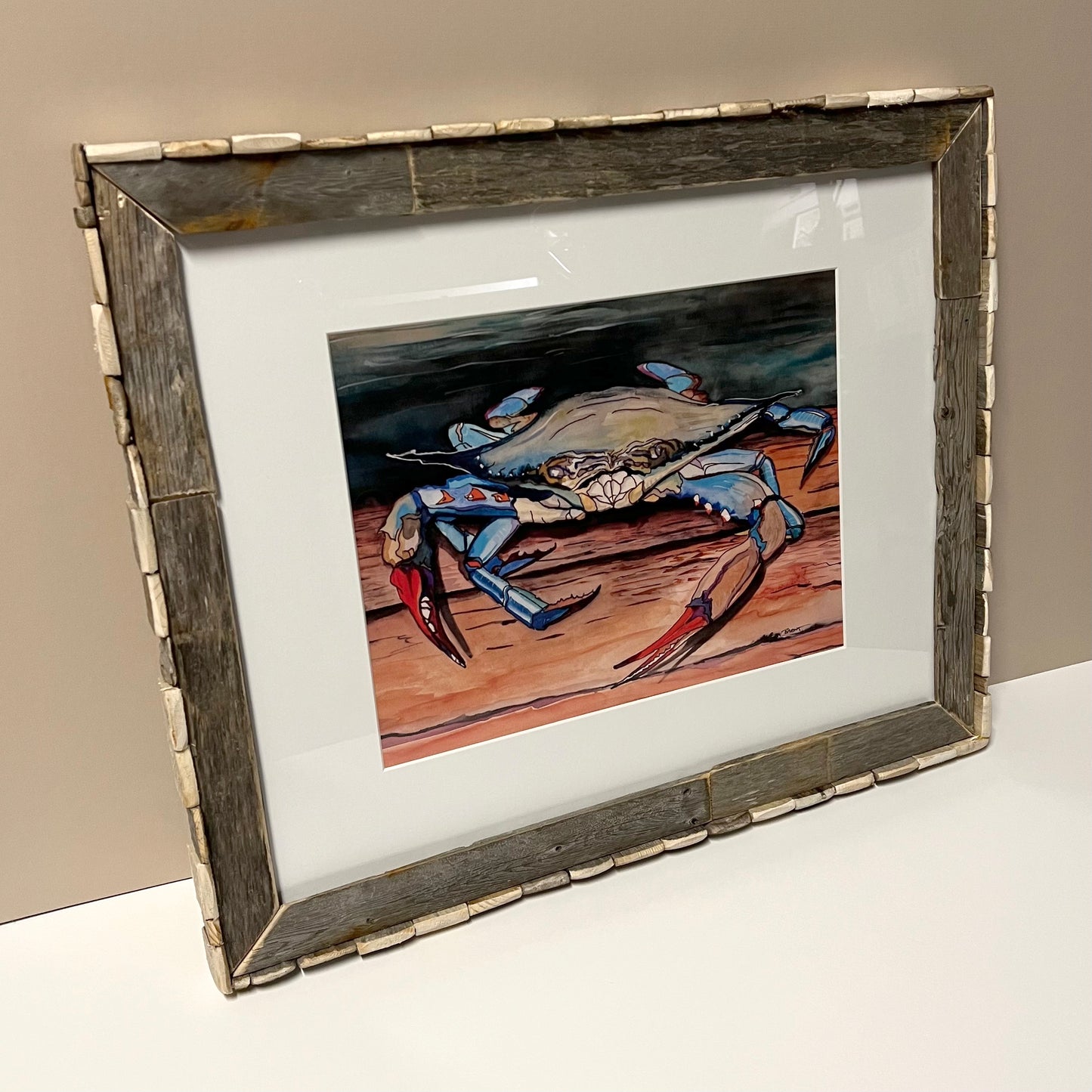 16" x 20" Framed Print: "Blue Crab"