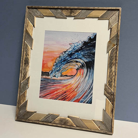 16" x 20" Framed Print: "Sunset Wave"