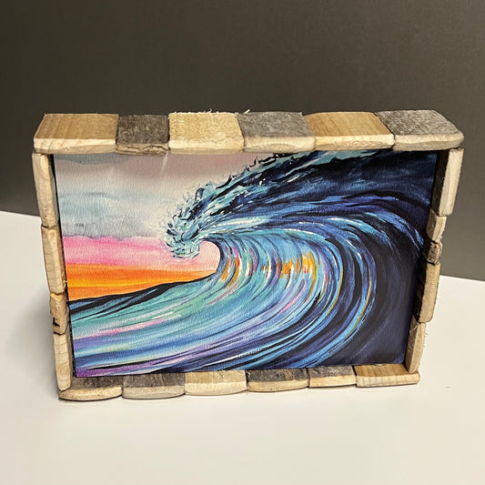 Box Frame Mini - Large: "Blue Wave, Pink Sky"